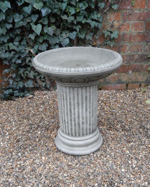 KBB101 Small Fluted Column Bird Bath